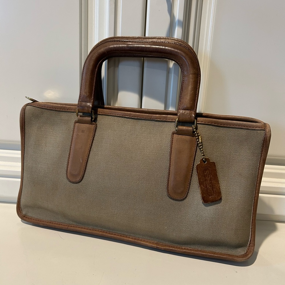 Vintage Coach Slim Satchel Twill